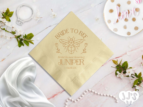 Bride to Bee Personalized Bridal Shower Party Napkins - JJ's Party House