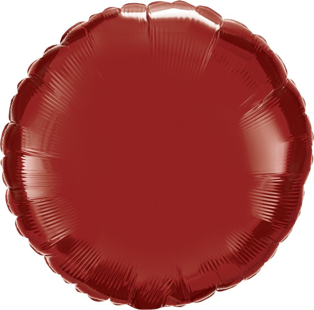 Burgundy Round Mylar Balloon - JJ's Party House