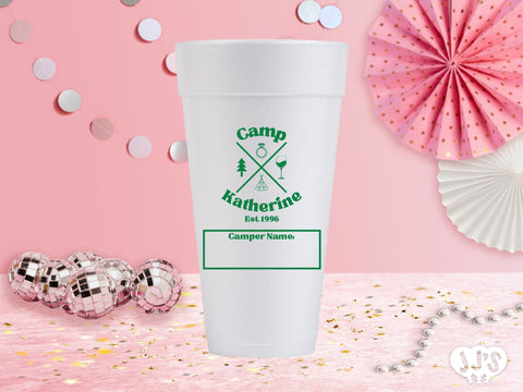Camp Bachelorette Icons Personzalized Foam Cups Cups - JJ's Party House