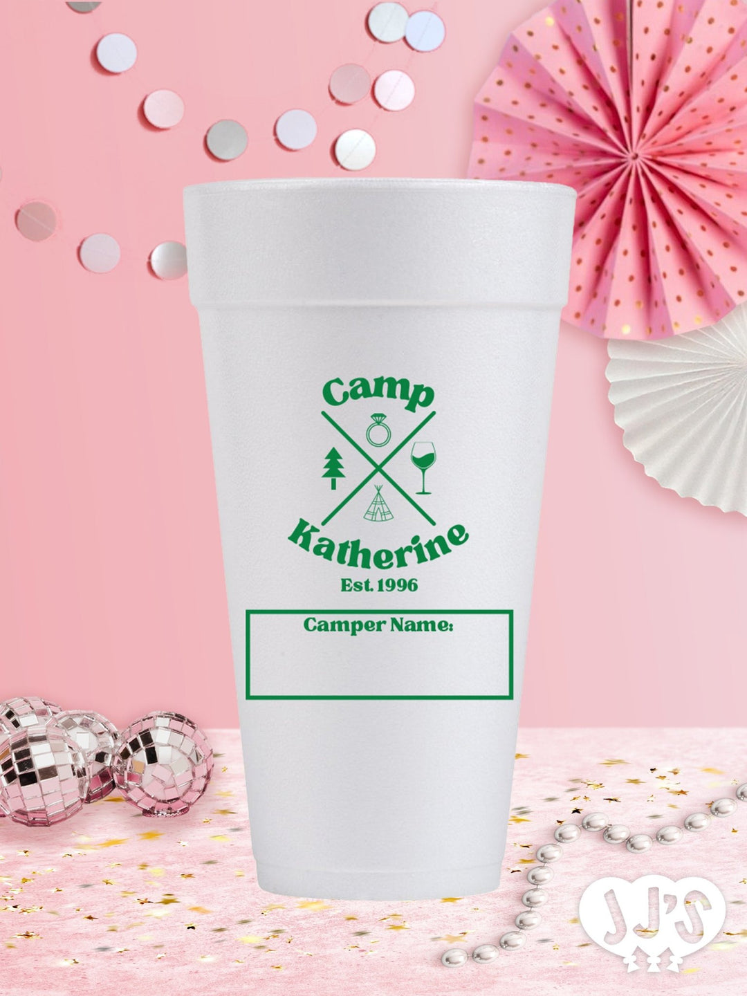 Camp Bachelorette Icons Personzalized Foam Cups Cups - JJ's Party House