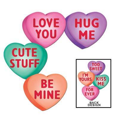 Candy Heart Cutouts 14" 4pc - JJ's Party House