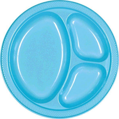 Caribbean Blue 10.25'' Div Plates 20ct - JJ's Party House - Custom Frosted Cups and Napkins