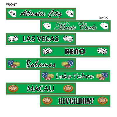 Casino Gambling Destination Signs 4ct - JJ's Party House - Custom Frosted Cups and Napkins