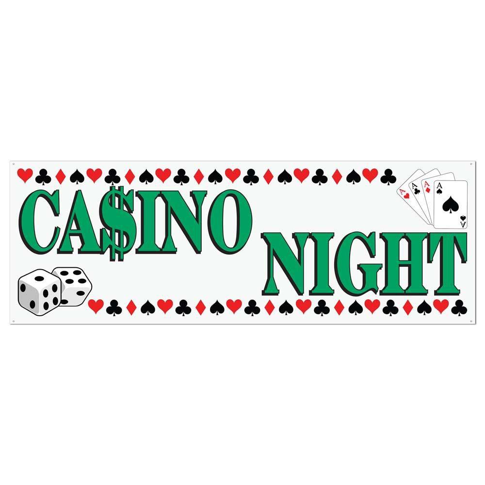 Casino Night Sign Banner - JJ's Party House