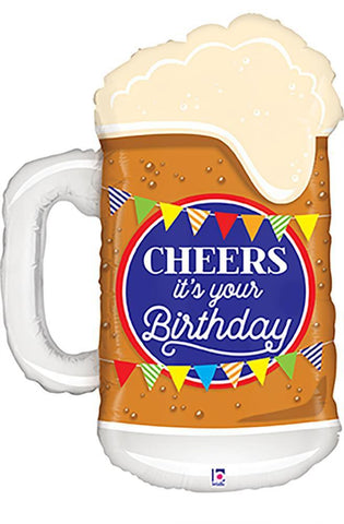 Cheers Bday Beer Balloon 34'' - JJ's Party House