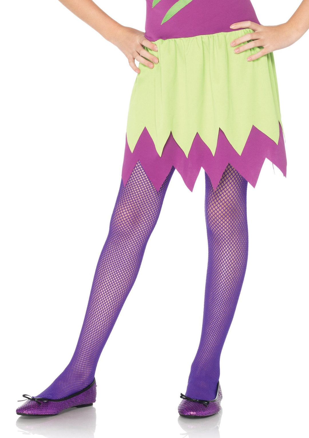 Children's Fishnet Tights LEG-4067 XL NEON ORANGE - JJ's Party House