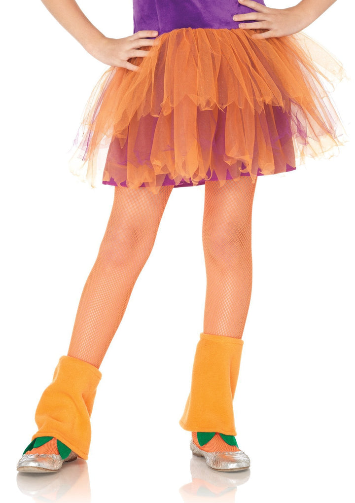 Children's Fishnet Tights LEG-4067 XL NEON ORANGE - JJ's Party House