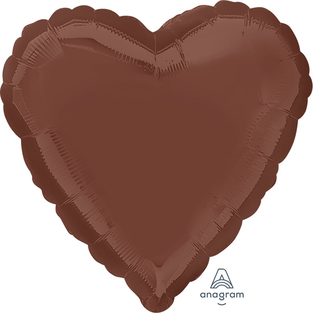 Chocolate Brown Heart Mylar Balloon 18'' - JJ's Party House