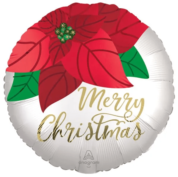 Christmas Poinsettia Mylar Balloon 18