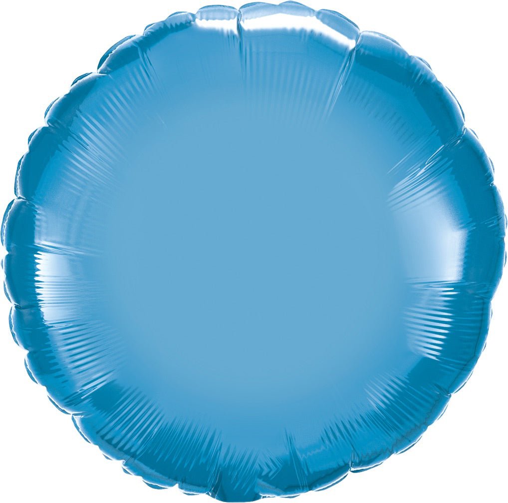 Chrome Blue Round Mylar - JJ's Party House