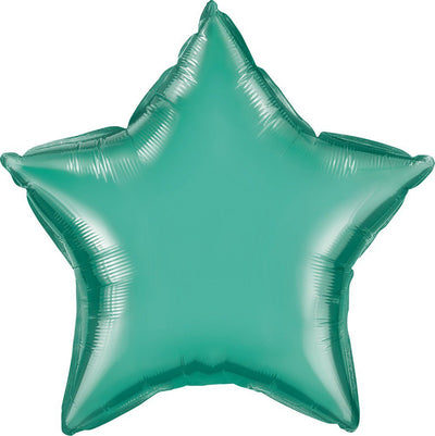 Chrome Green Star Mylar Balloon 18" - JJ's Party House