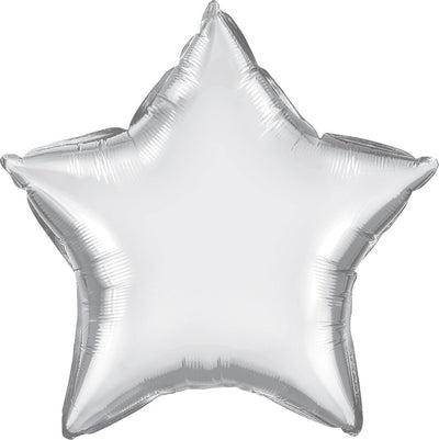 Chrome Silver Star Mylar Balloon 18" - JJ's Party House