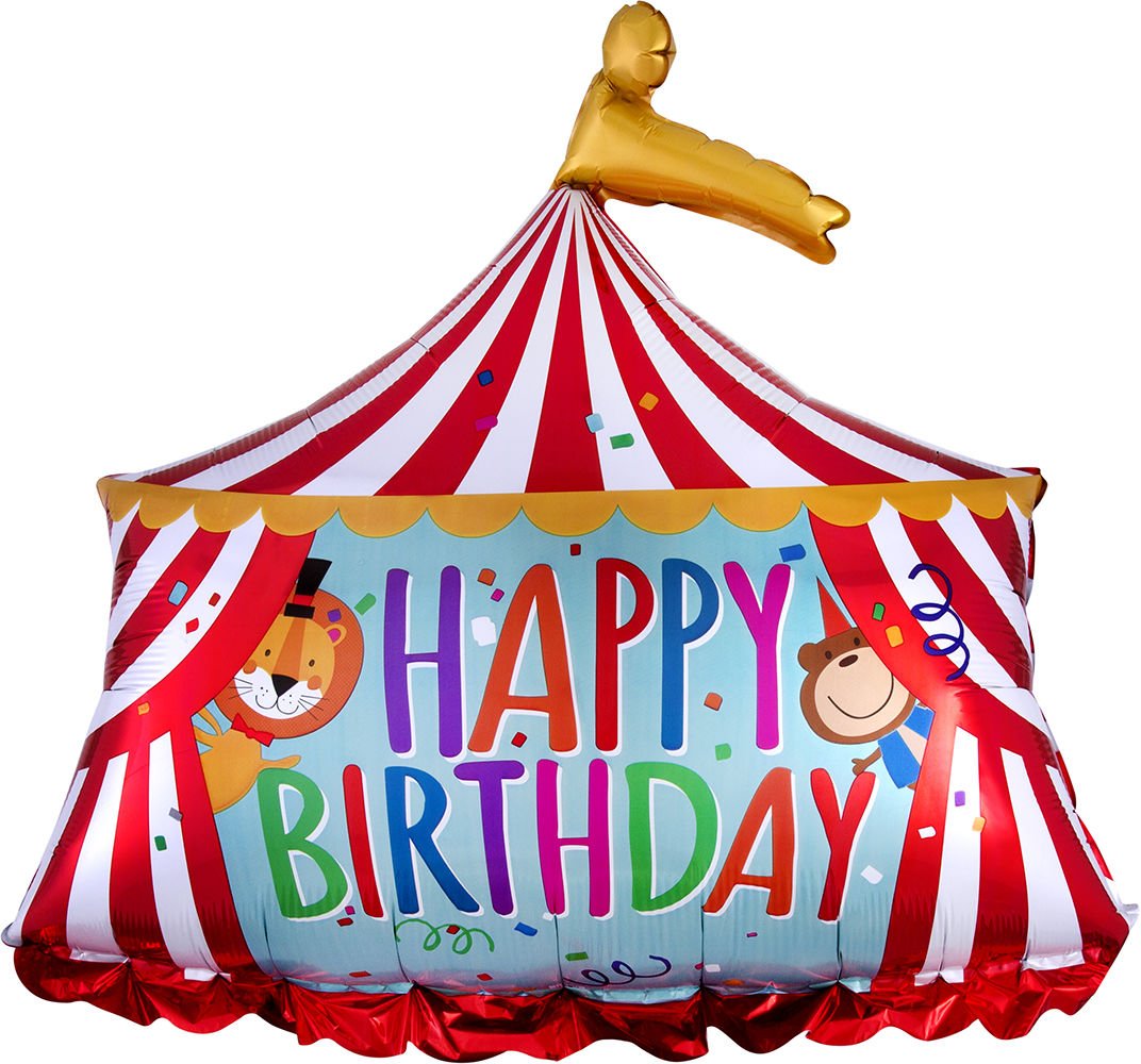 Circus Tent HBD Jumbo Balloon - JJ's Party House