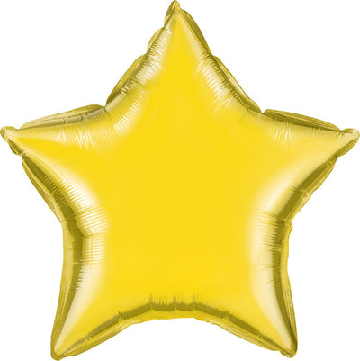 Citrine Yellow Star 20'' Mylar Balloon - JJ's Party House