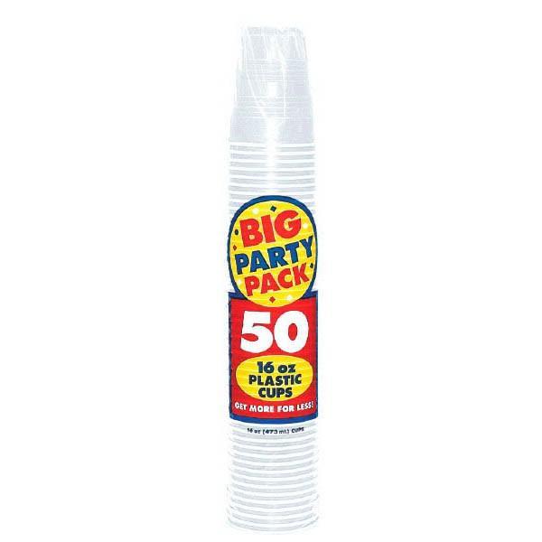 Clear Plastic Cups 50ct 16oz. - JJ's Party House
