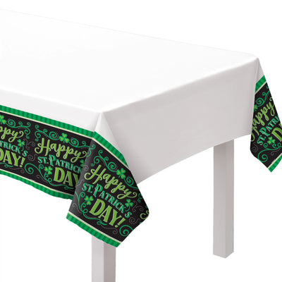 Clover Me Lucky Plastic Tablecovers (3pk) 54" x 102" - JJ's Party House - Custom Frosted Cups and Napkins