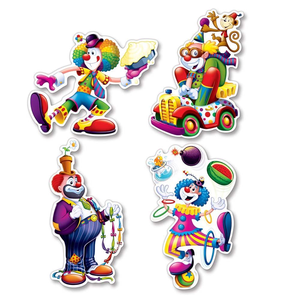 Clown Cutouts 4pc - JJ's Party House