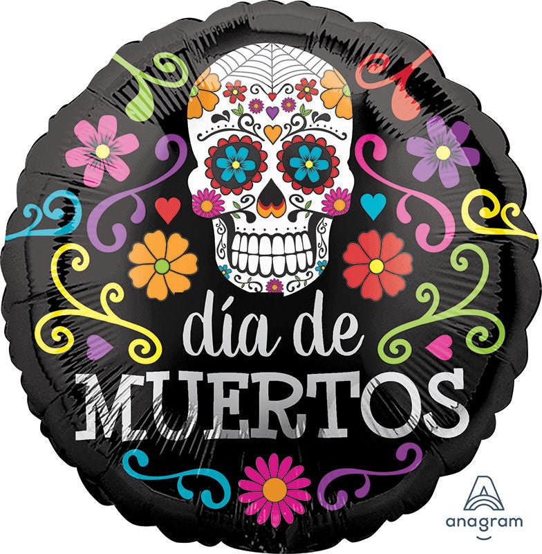 Colorful Dia De Muertos Mylar Balloon 18'' - JJ's Party House