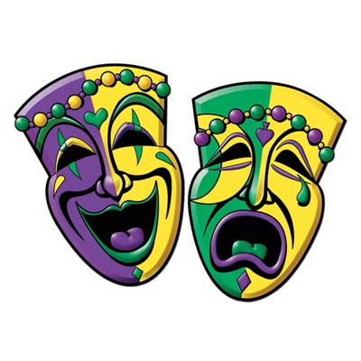 Comedy & Tragedy Face Cutouts 16'' (2pc) - JJ's Party House