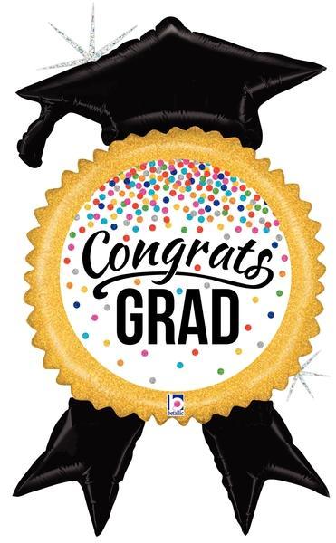 Congrats Grad Ribbon Balloon - JJ's Party House - Custom Frosted Cups and Napkins