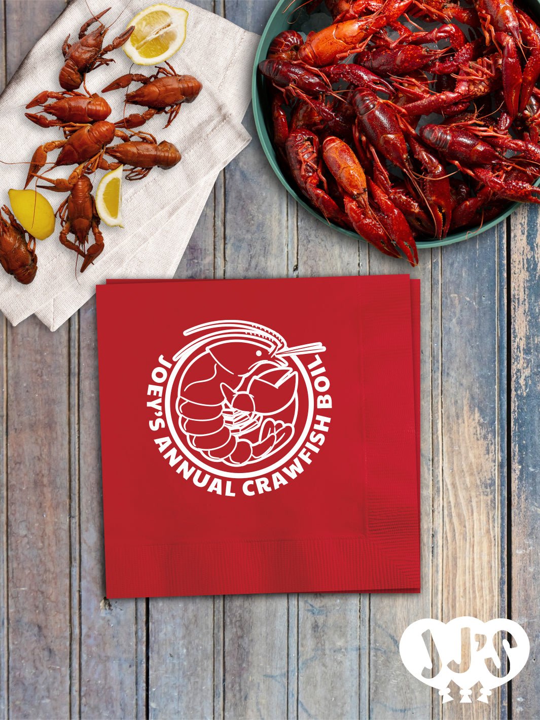 Crawfish Craze Personalized Crawfish Boil Napkins - JJ's Party House - Custom Frosted Cups and Napkins