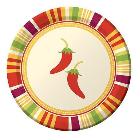 Creative Converting Fiesta Chili Peppers Dinner Plates 8ct