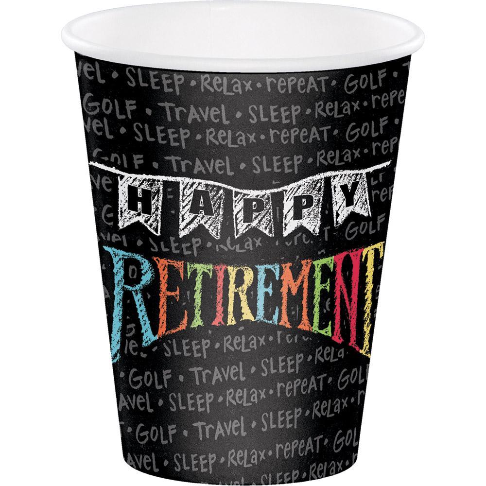 Creative Converting Retirement Retirement Chalk 12oz Cups 8ct