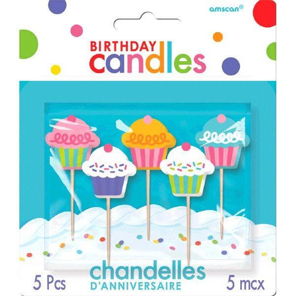 Cupcake Birthday Candles 5pc - JJ's Party House