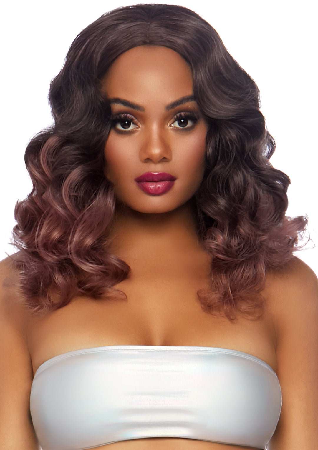 Curly Ombre Long Bob Wig LEG-A2865 MAUVE - JJ's Party House