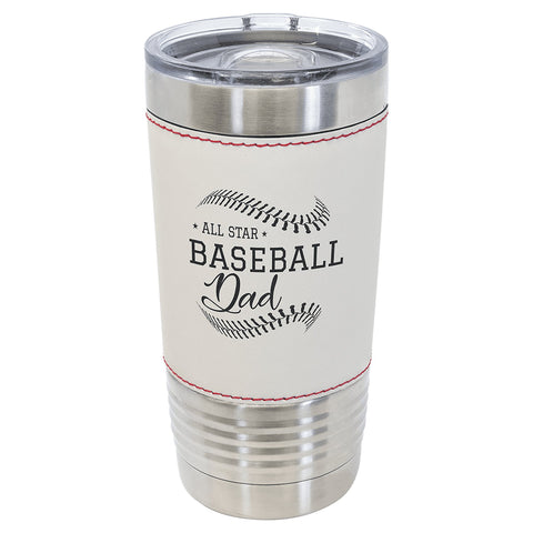 Custom Engraved Baseball Leather Tumbler - JJ's Party House - Custom Frosted Cups and Napkins