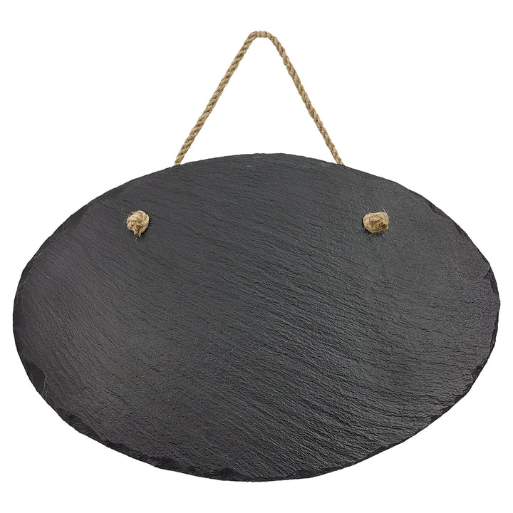 Custom Laser Engraved Oval Slate Sign 11 3/4" x 7 3/4" - JJ's Party House