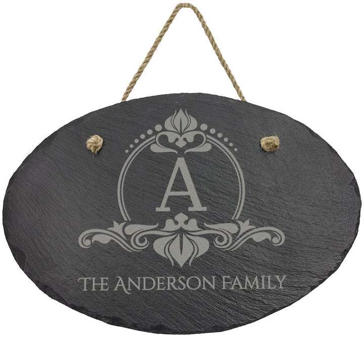 Custom Laser Engraved Oval Slate Sign 11 3/4" x 7 3/4" - JJ's Party House