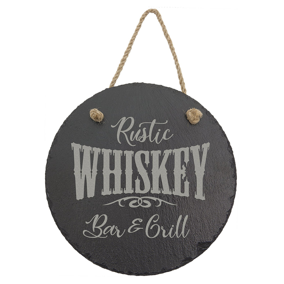 Custom Laser Engraved Round Slate Sign 7 3/4" - JJ's Party House