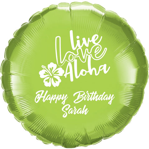 Custom Printed Luau Birthday Mylar Balloon Package - JJ's Party House