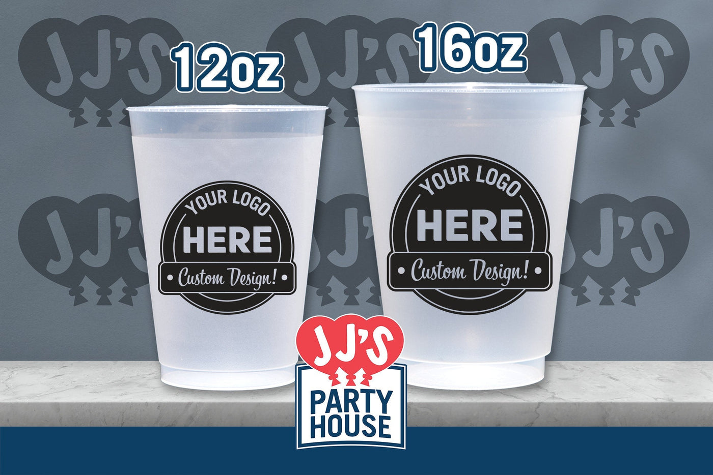 Custom Printed Two Groovy 60s Birthday Party Frosted Flex Shatterproof Cups (One Color Print Only) - JJ's Party House