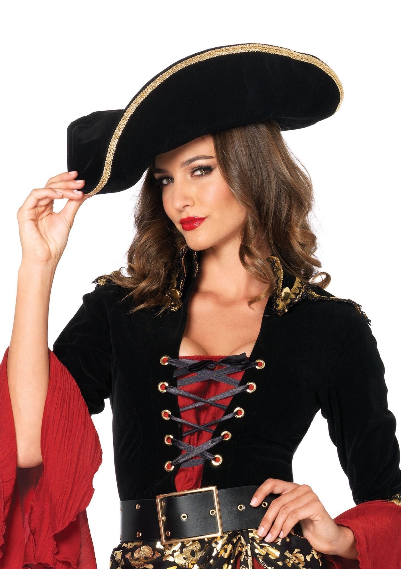 Deluxe Pirate Hat With Gold Trim - JJ's Party House