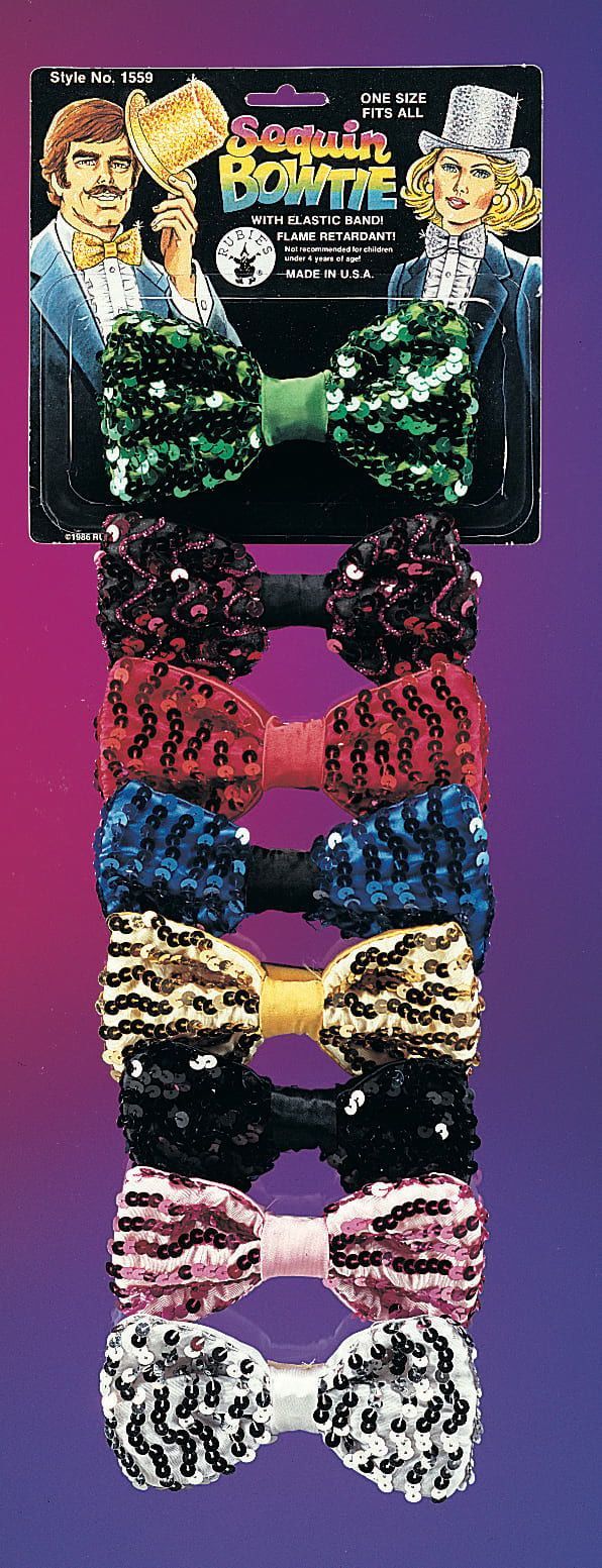 Deluxe Sequin Bow Tie RUB-1559 BLUE - JJ's Party House