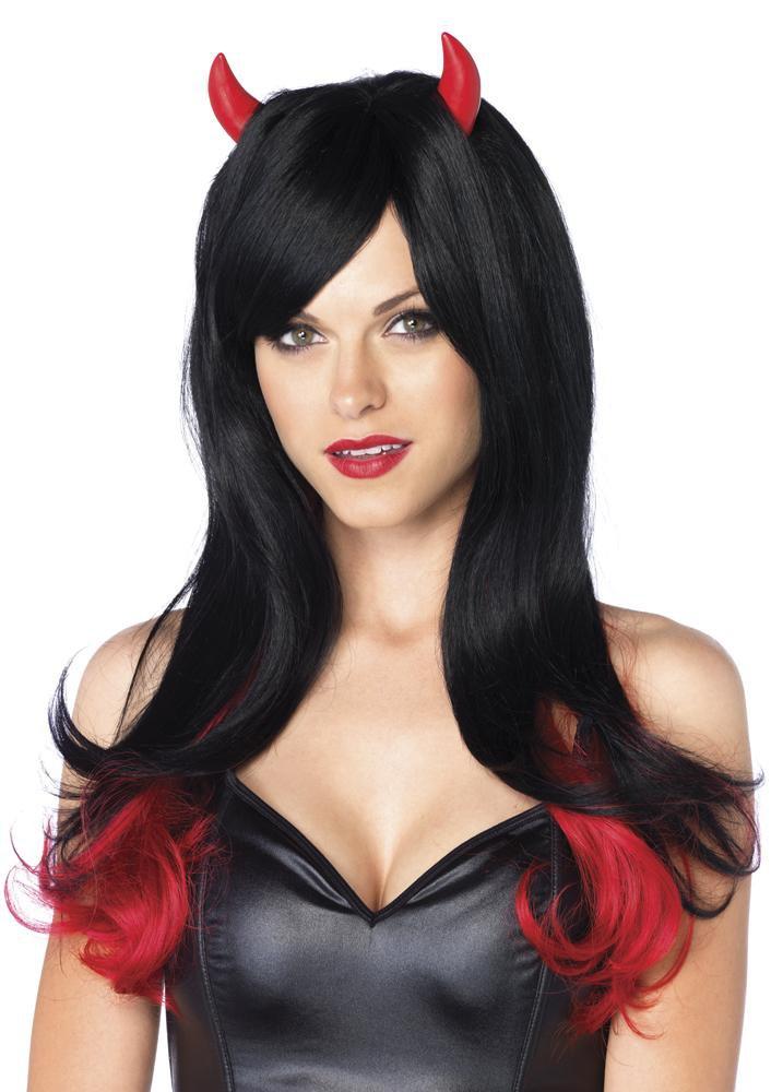 Demona Long Wavy Red and Black Devil Wig - JJ's Party House