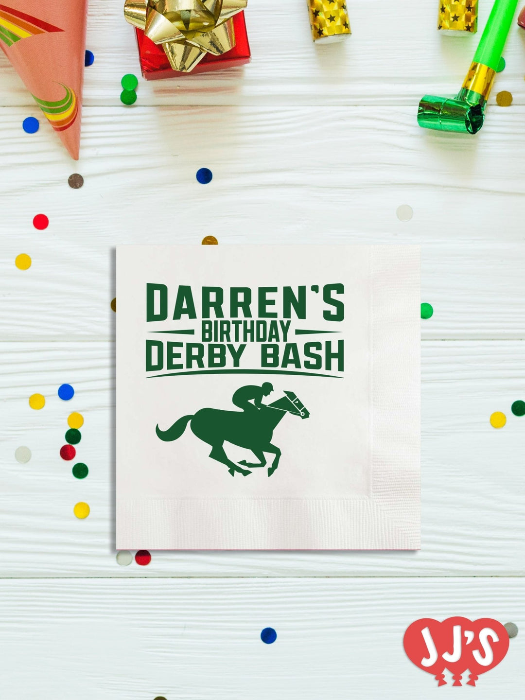 Derby Dash Horse Racing Birthday Personalized Napkins - JJ's Party House