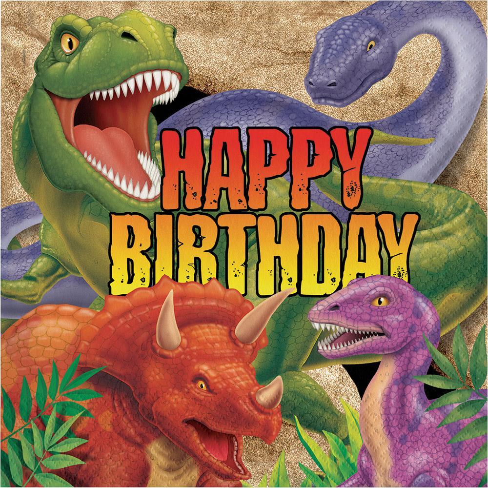 Dino Blast Happy Birthday Lunch Napkins 16ct - JJ's Party House: Birthday, Balloons & Custom Party Favors