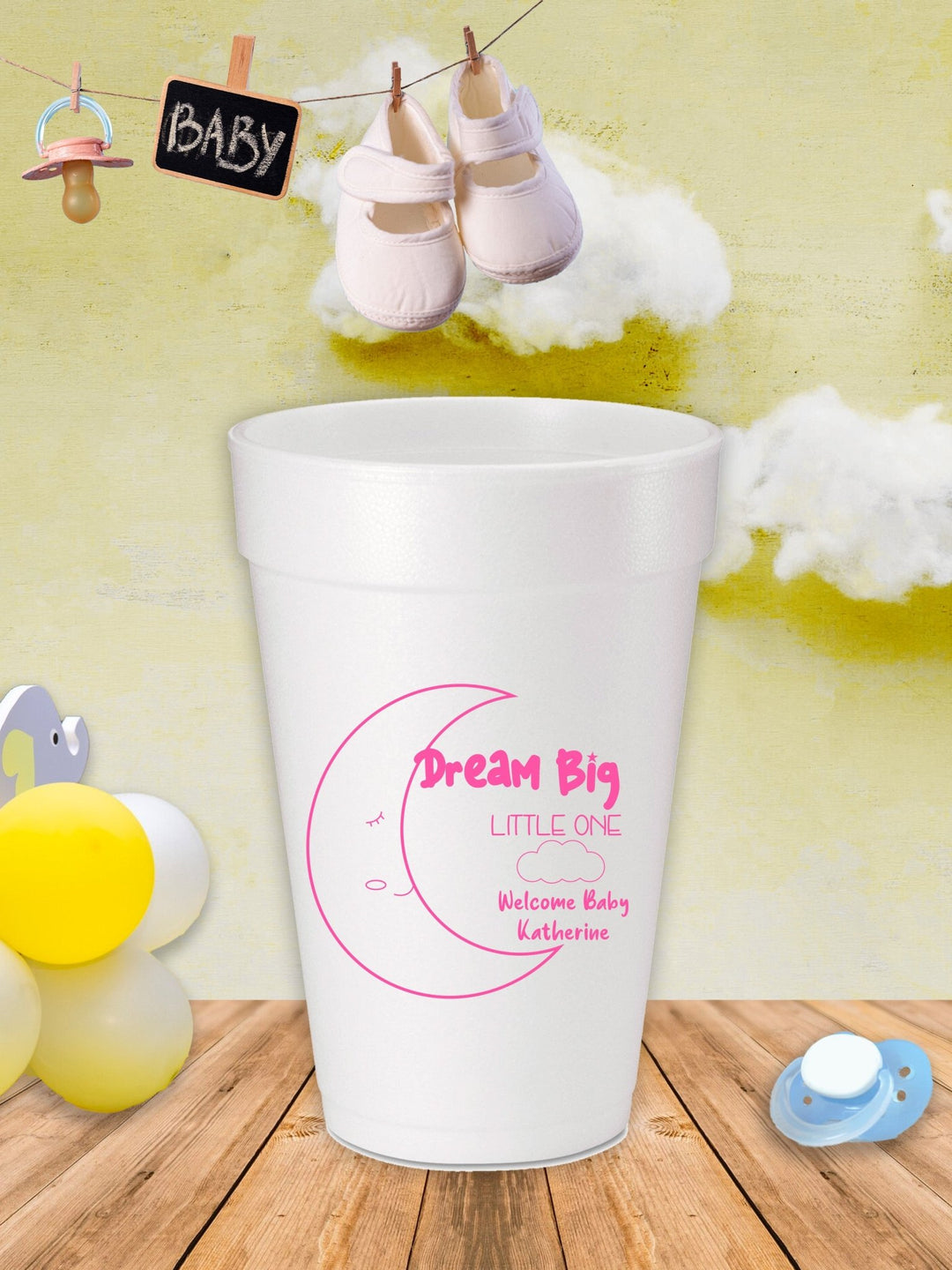 Dream Big Little One Baby Shower Foam Cups - JJ's Party House