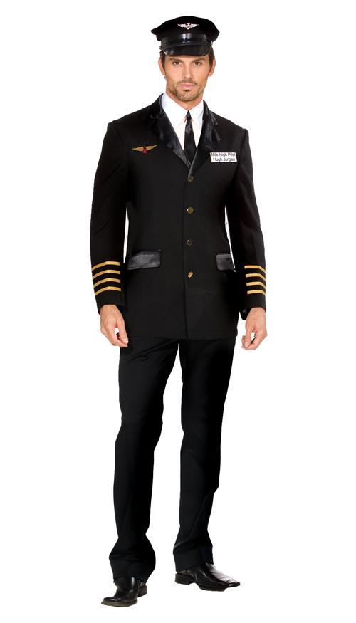 Dreamgirl Costumes LARGE Dreamgirl Men's Mile High Pilot Hugh Jorgan Costume