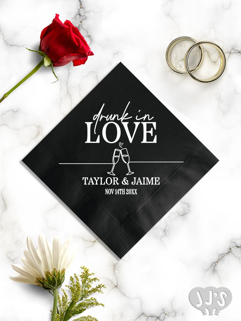 Drunk in Love Personalized Rehearsal Dinner Napkins - JJ's Party House