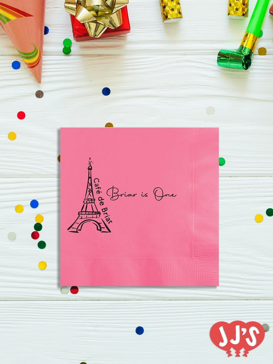 Eiffel Tower French Birthday Personalized Napkins - JJ's Party House