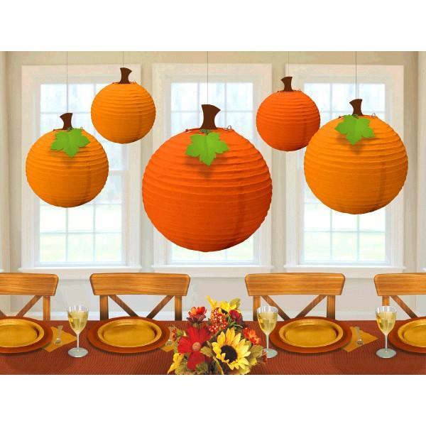 Fall Round Lanterns 5ct - JJ's Party House