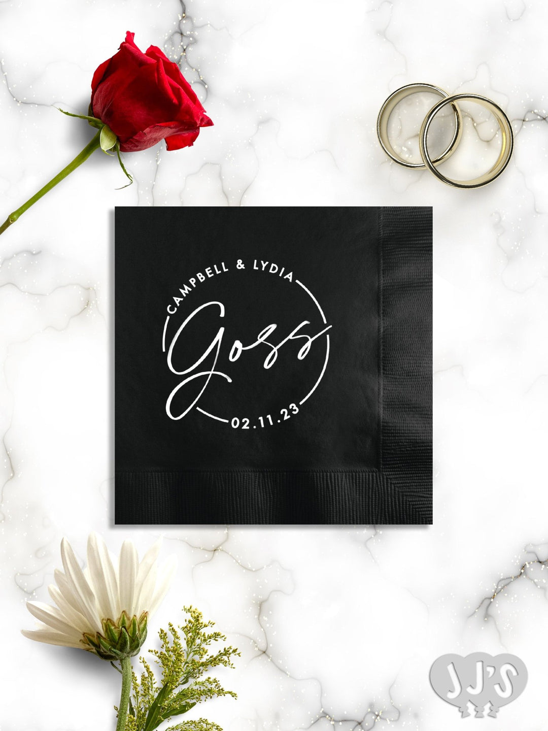 Faustine Circle Custom Wedding Napkins - JJ's Party House