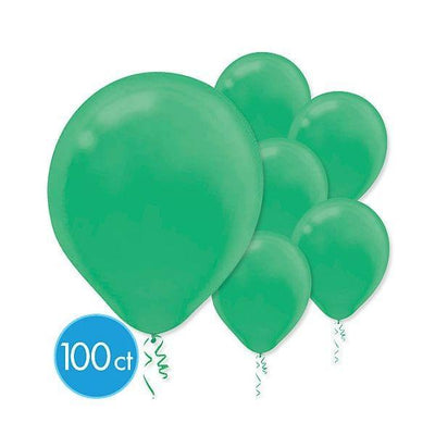 Festive Green Latex Balloons 100ct - JJ's Party House