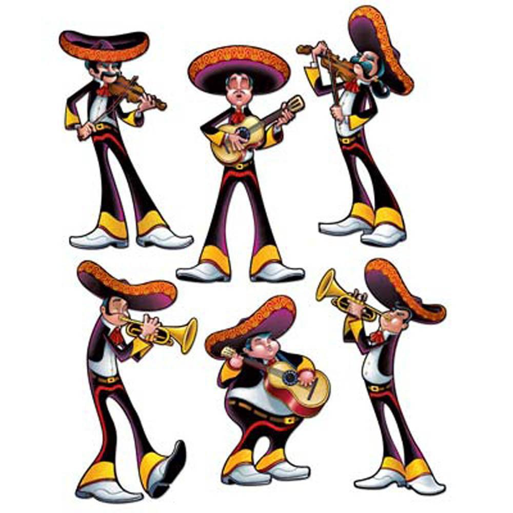 Fiesta Mariachi Cutouts 6pc - JJ's Party House