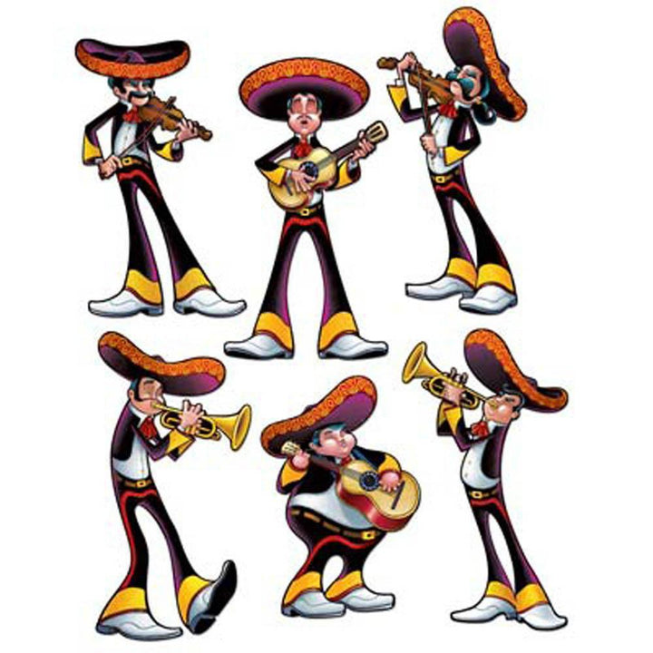 Fiesta Mariachi Cutouts 6pc - JJ's Party House
