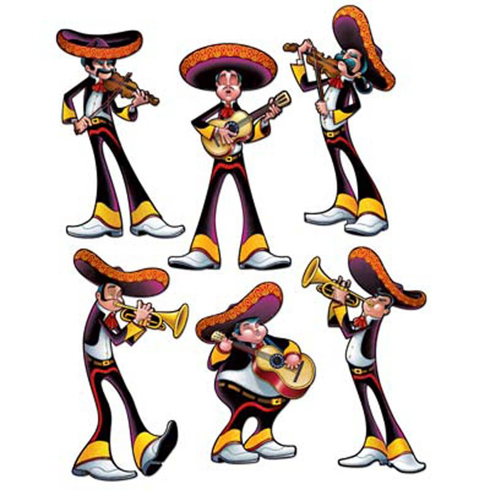 Fiesta Mariachi Cutouts 6pc - JJ's Party House